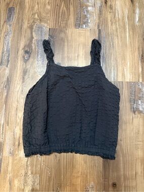 H&M Black and white Textured Cropped Tank Top for Kids
